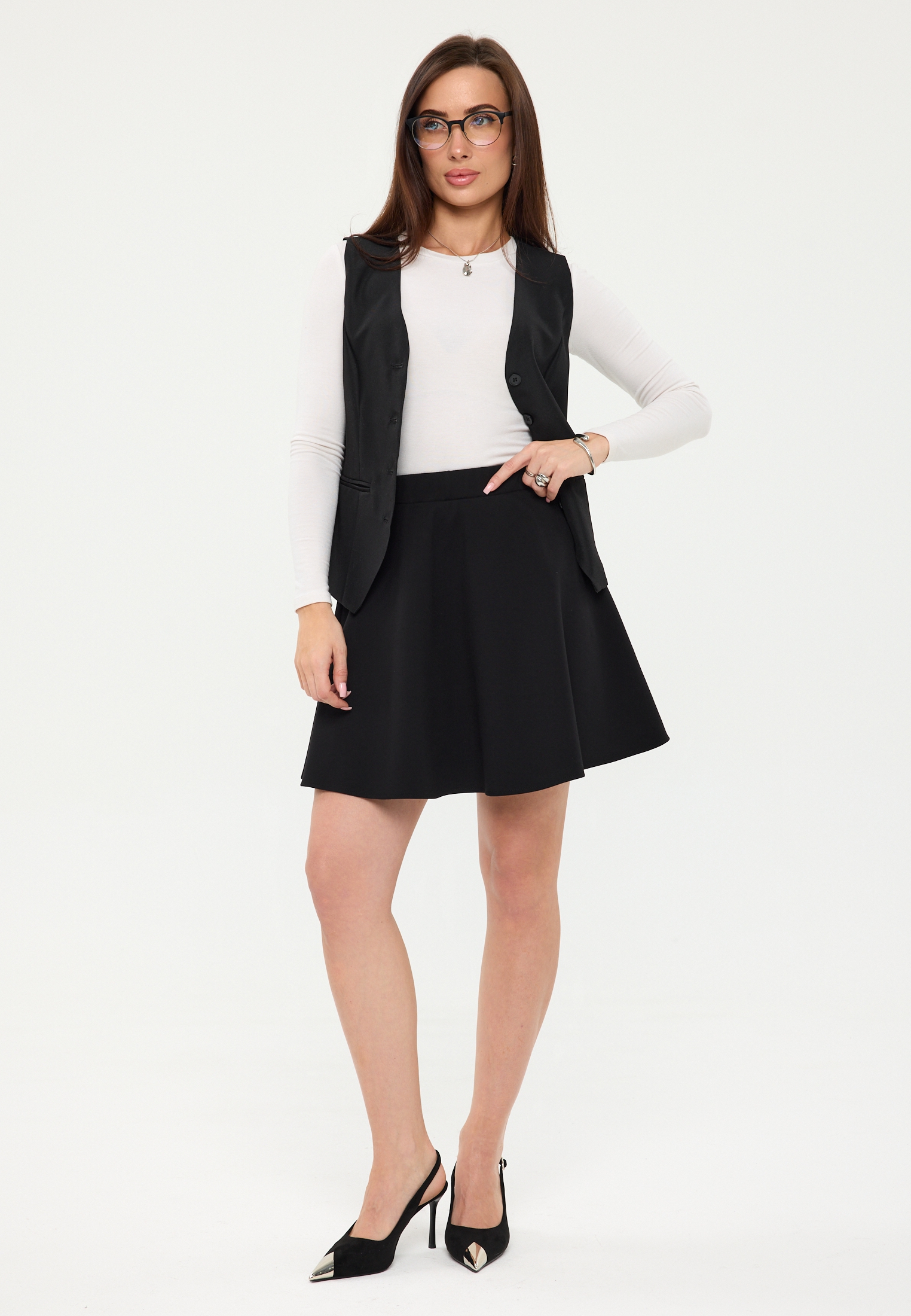 Юбка Stylish AMADEO AWS-5006-черный - фото 6