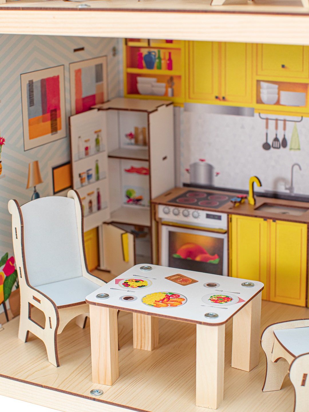 Домик для кукол M-WOOD 125 см с мебелью 3036 - фото 8