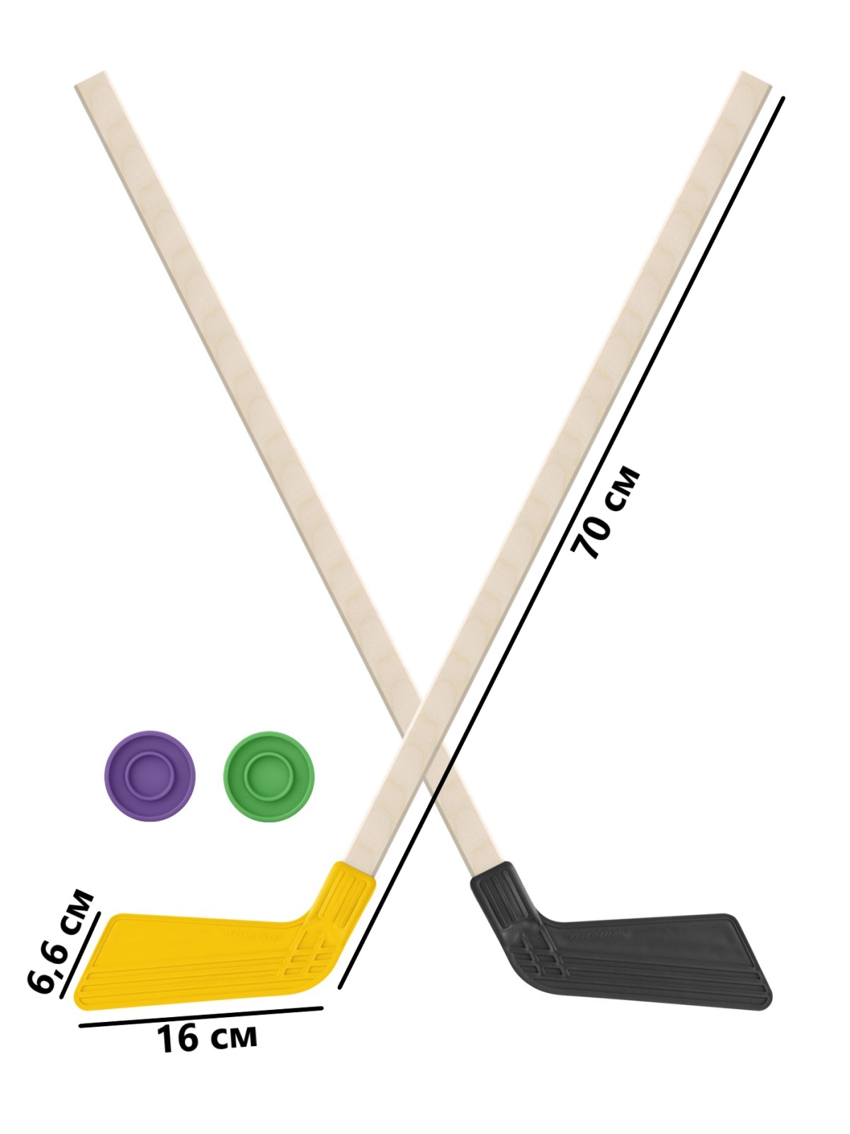Набор для хоккея Задира клюшка детская 2 шт + шайба 2 шт - фото 1