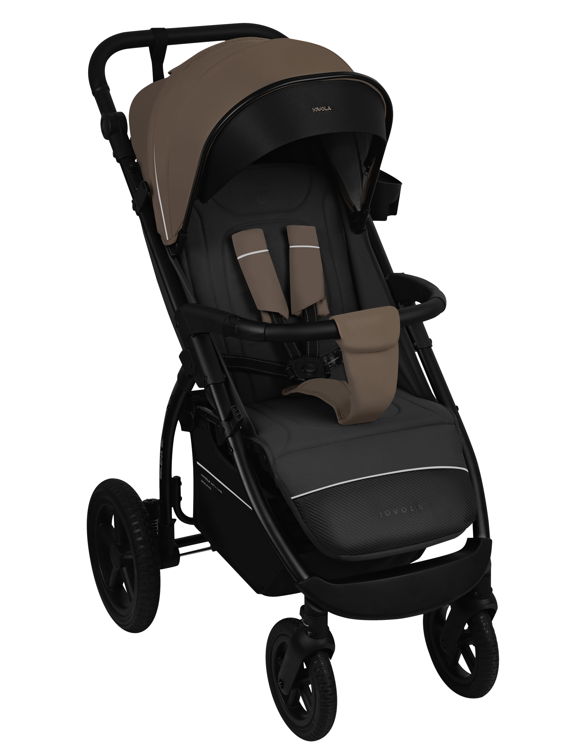 Коляска прогулочная JOVOLA Selena SL темно-бежевый-серый - фото 14