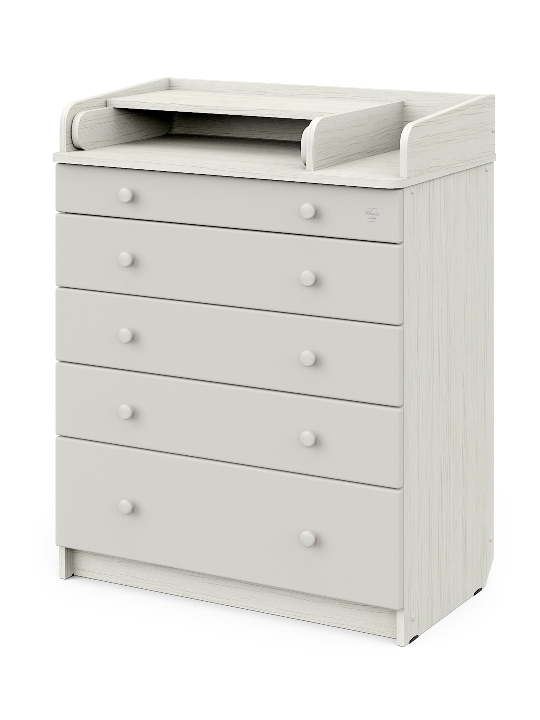 Комод пеленальный Aton Maks древесина белая серый - фото 1