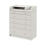 Комод пеленальный Aton Maks древесина белая серый