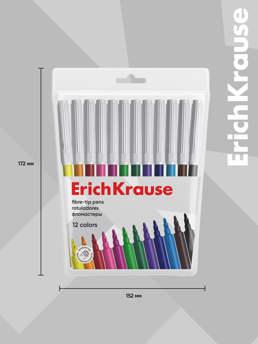 Фломастеры ErichKrause 12 шт. - фото 5
