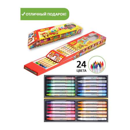 Восковые мелки Flexoffice 24 шт.