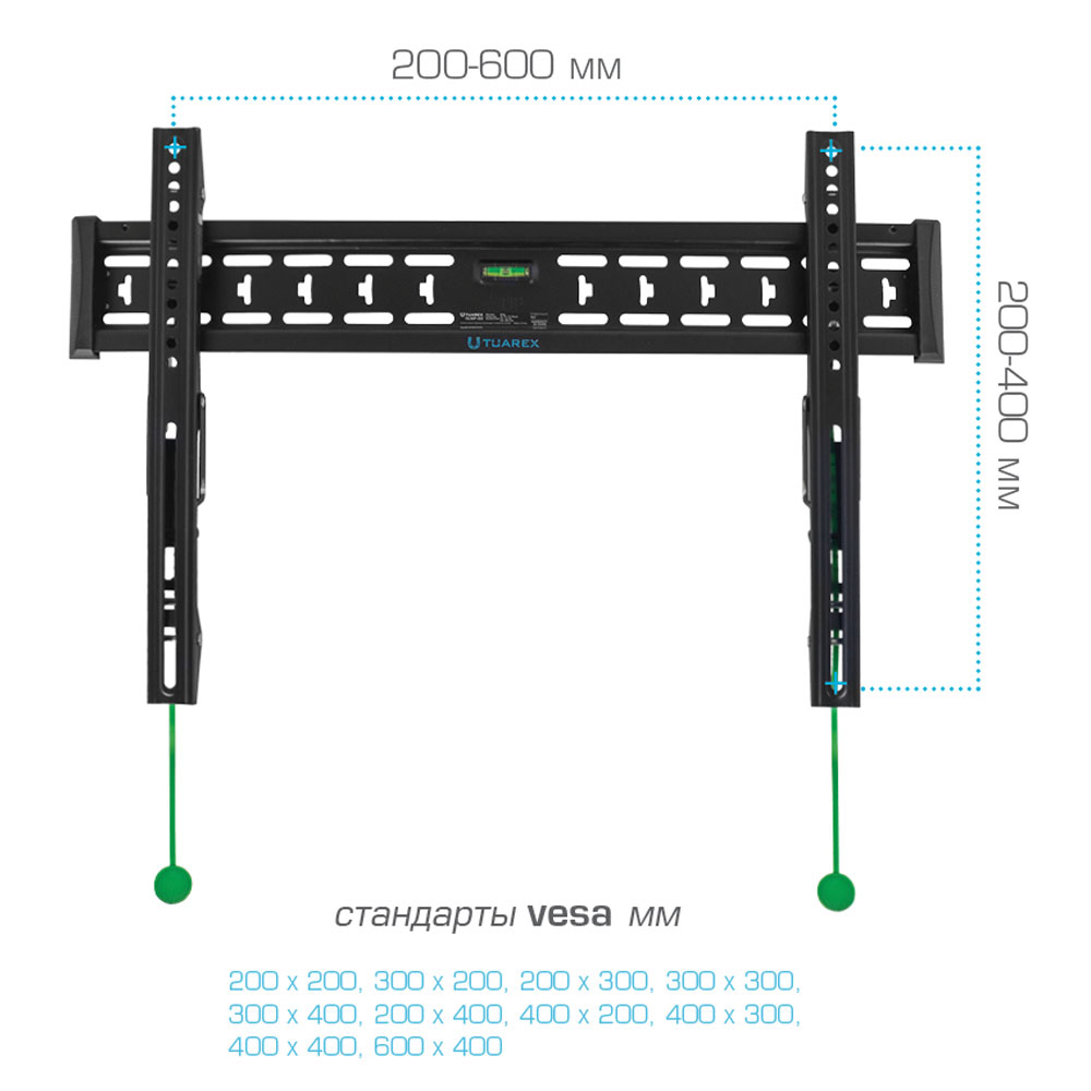 Кронштейн для мониторов TUAREX Кронштейн для телевизоров Olimp-302 настенный, наклонный, 30"-75" дюймов - фото 4