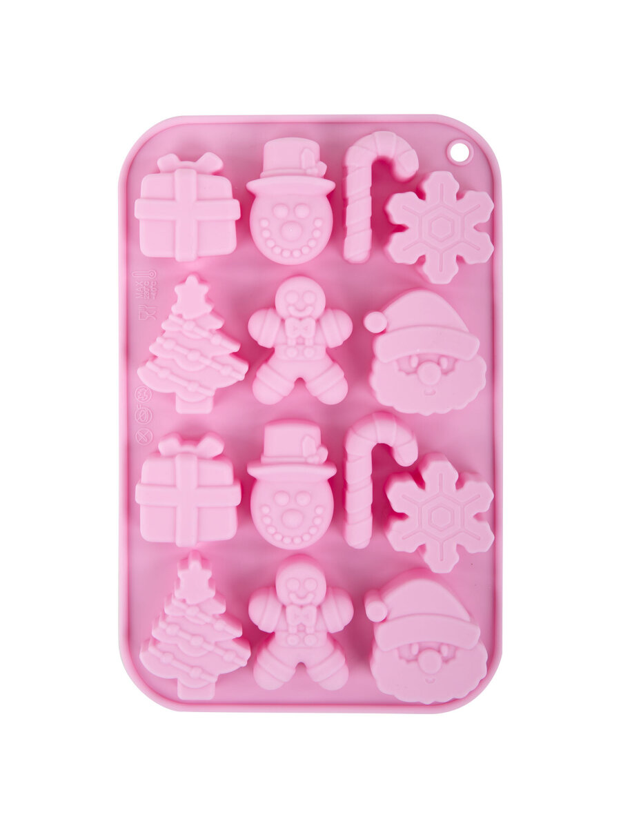 Форма для выпечки Золотая сказка формочки для льда и запекания новогодние силиконовые 14 ячеек - фото 9