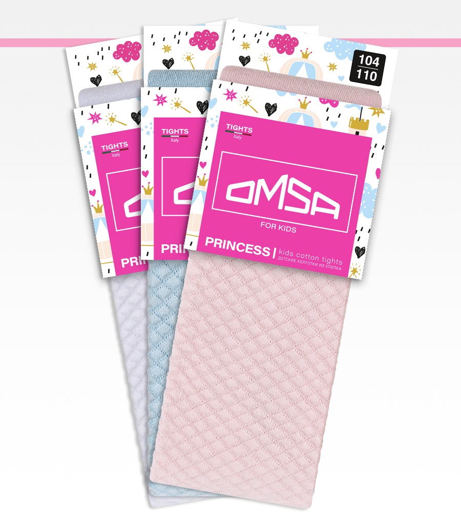Колготки 3 пары Omsa Collant 12A02-1 Bianco/Blu Сhiaro/Rosa.кмп.3 - фото 1