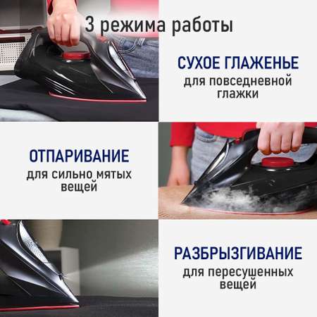 Утюг STINGRAY ST-IR201A черный жемчуг
