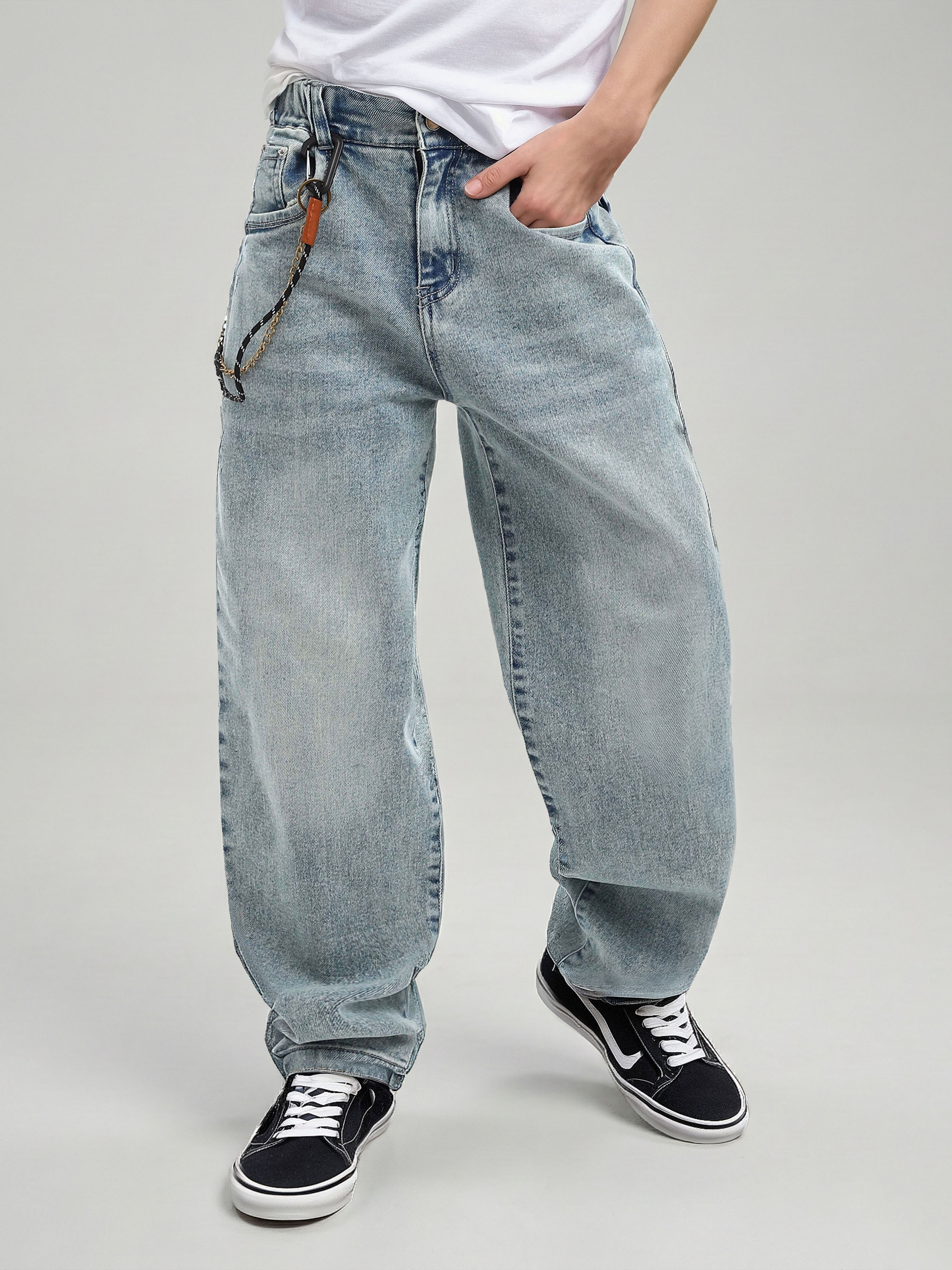 Джинсы-багги СИНИЙ МИР WM79162-G63 - фото 1