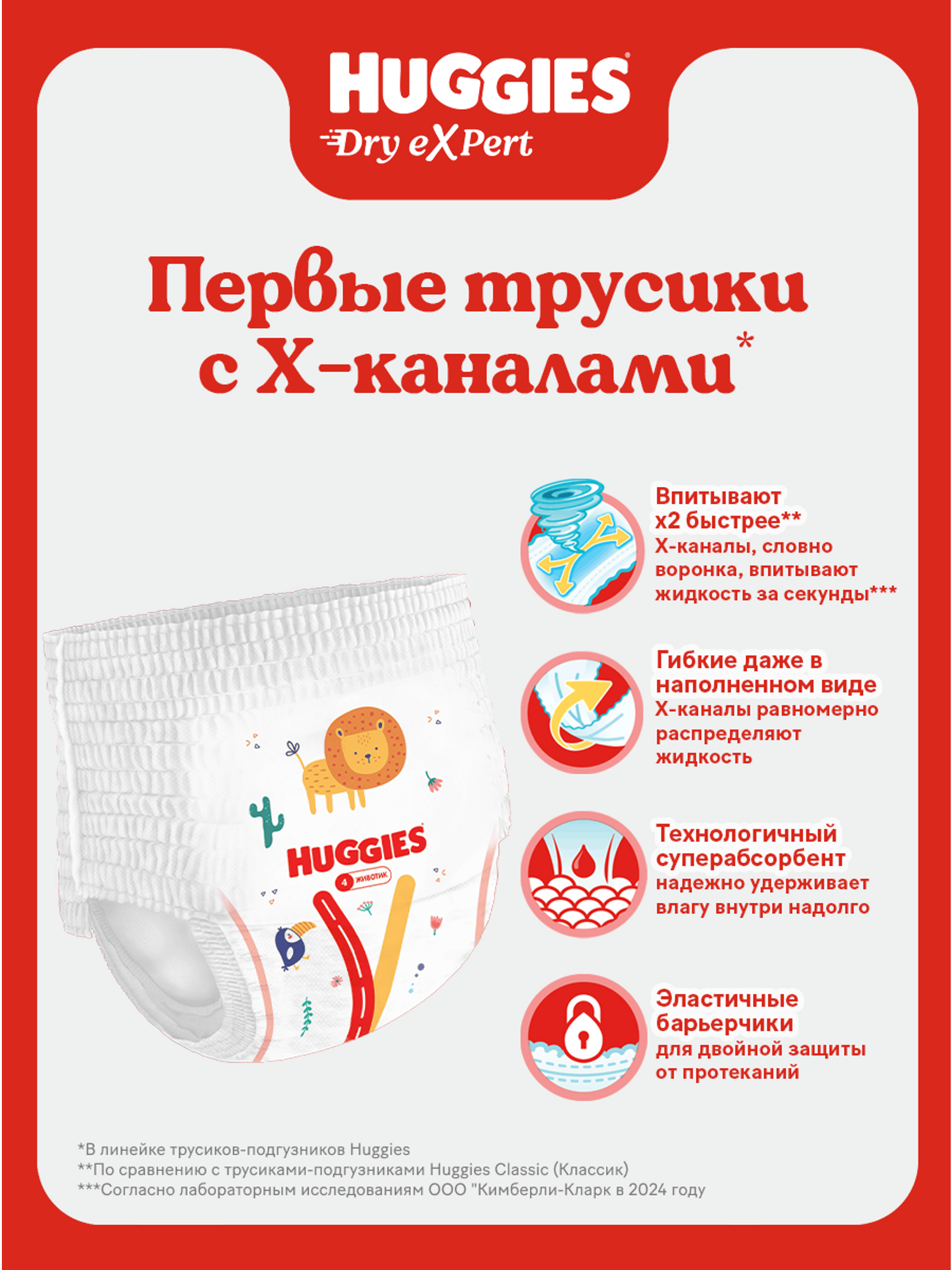 Трусики Huggies Dry eXpert 6 (15-25 кг) 54 шт. - фото 3