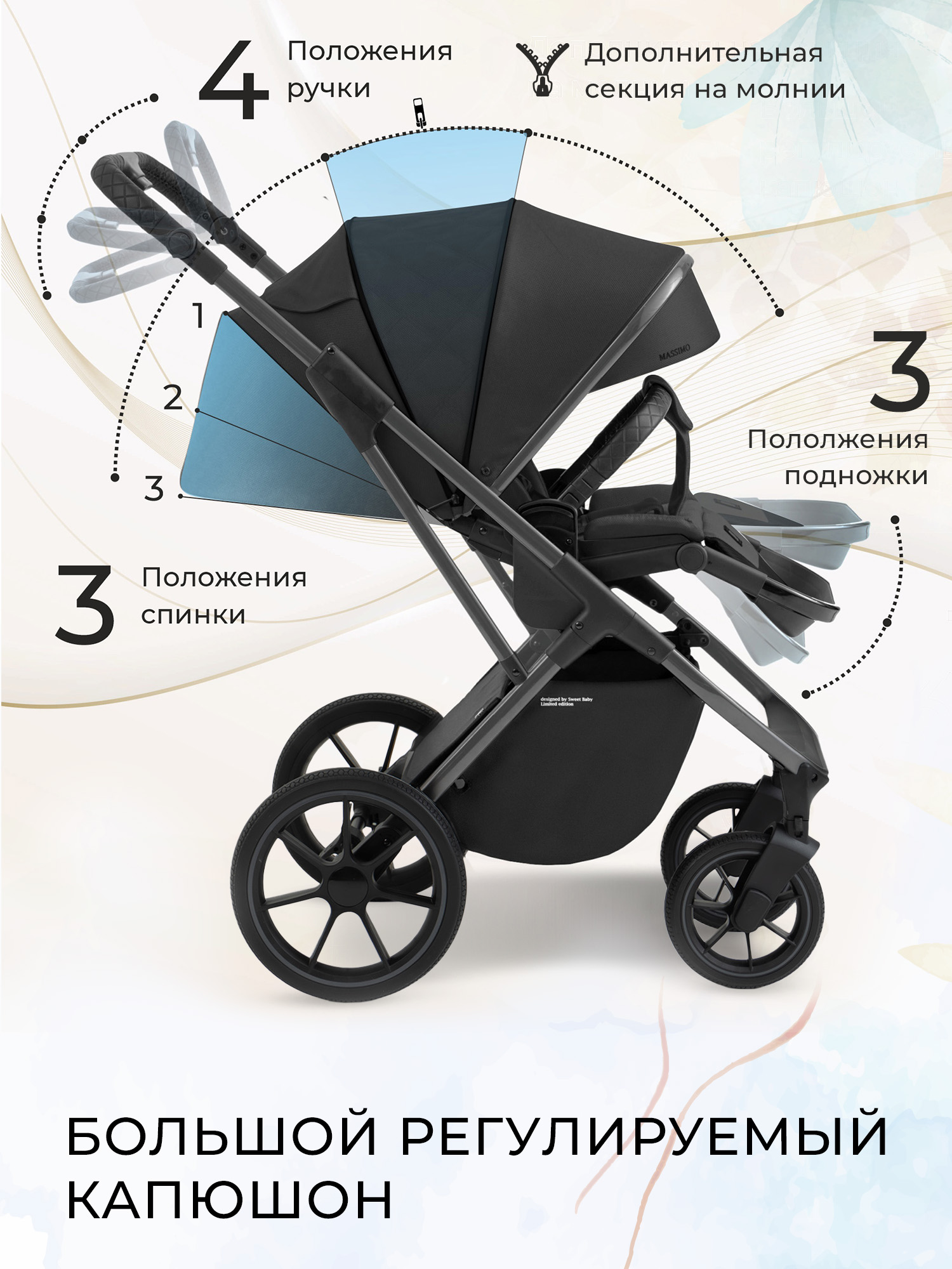 Коляска 2в1 Sweet Baby Ricci Black черный - фото 6