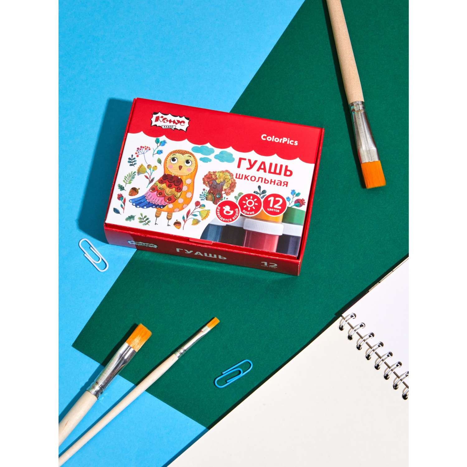 Краски гуашь Комус 12 цв. - фото 6