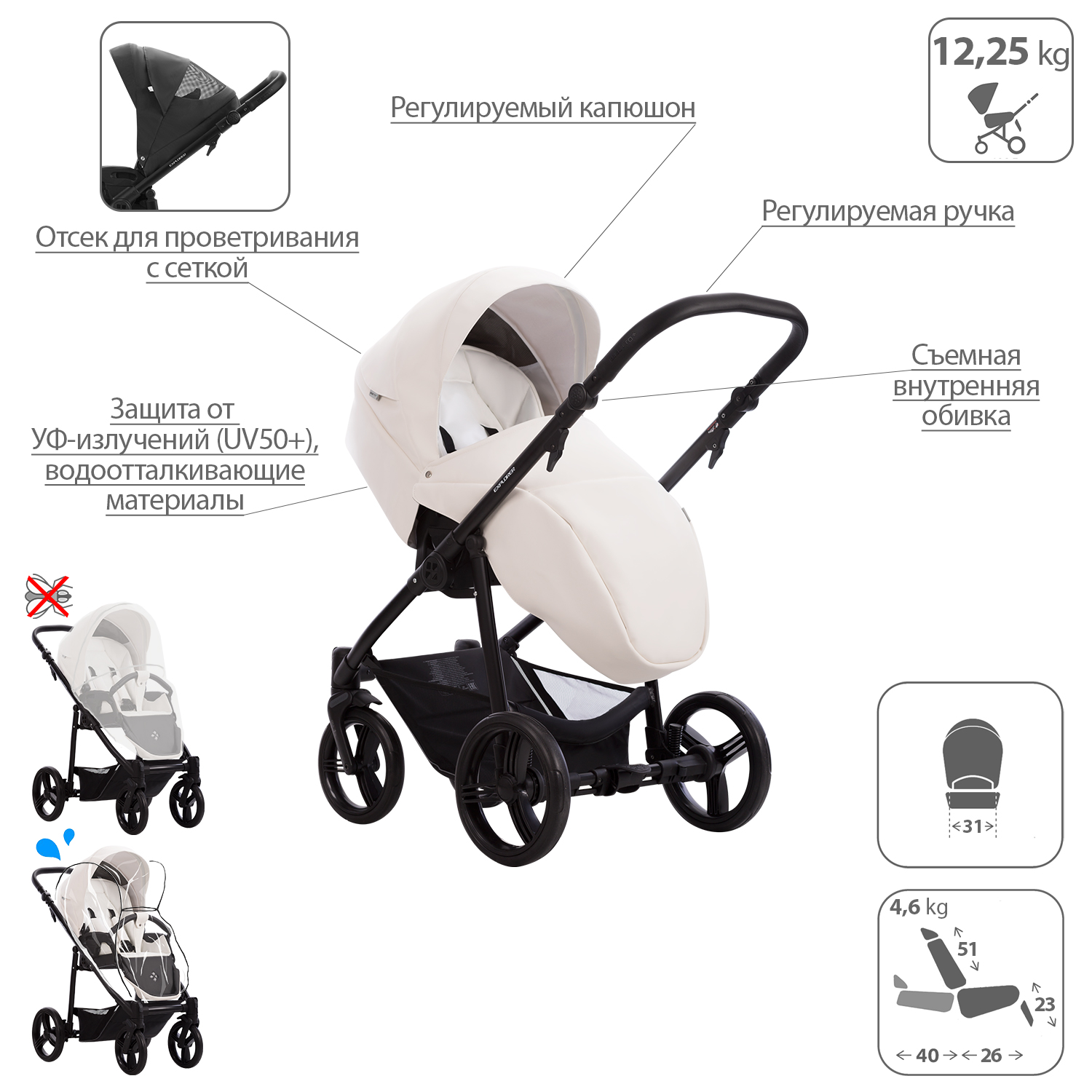 Коляска 2в1 Bebetto Explorer Air Pro - фото 5