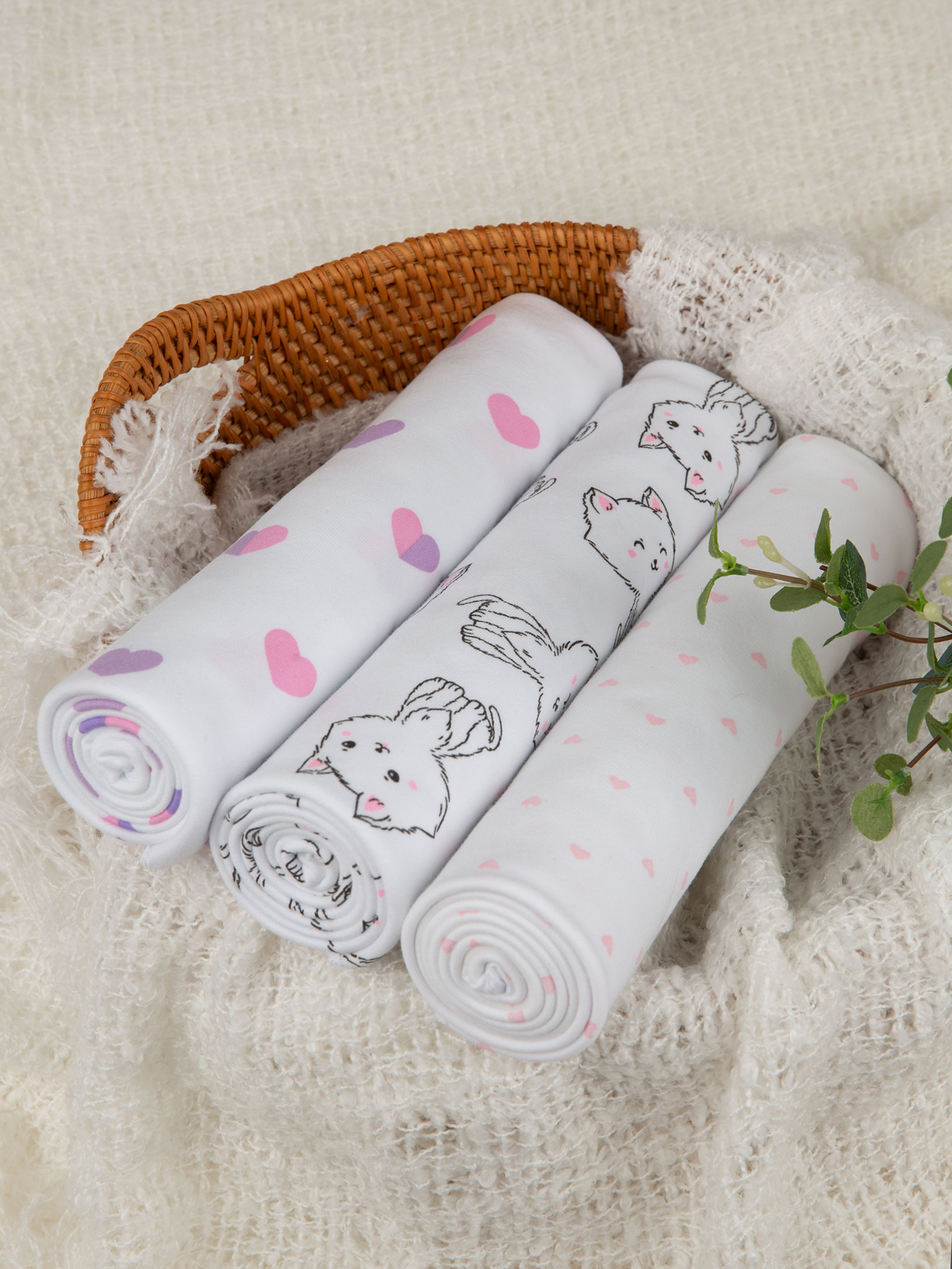 Пелёнка inlovery трикотаж 85х100 см 3 шт. - фото 6