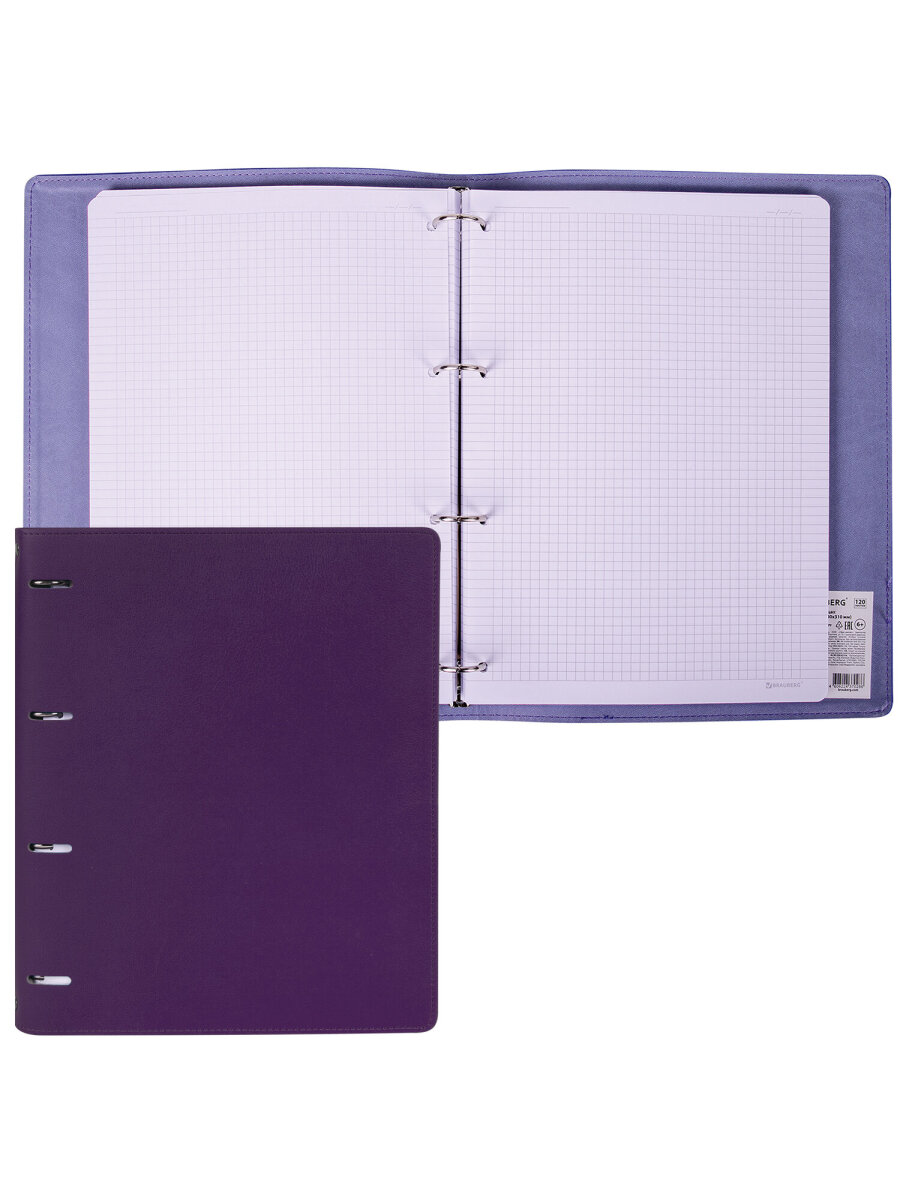 Тетрадь со сменным блоком Brauberg клетка 120 лист. - фото 6