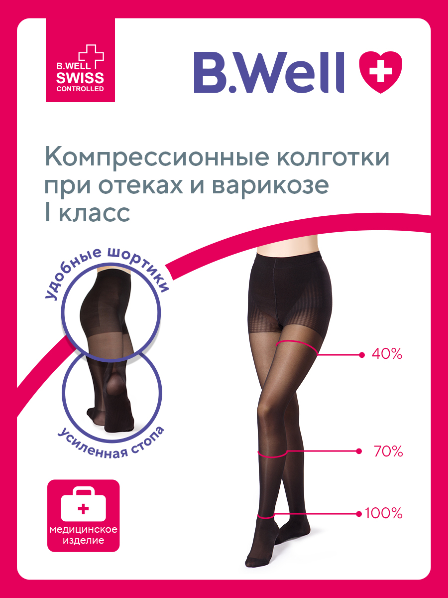 Колготки компрессионные B.Well JW-311 Nero - фото 2