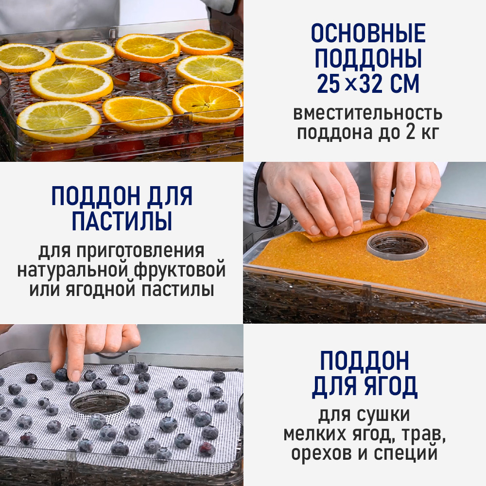 Сушилка для овощей и фруктов STINGRAY черный жемчуг - фото 5