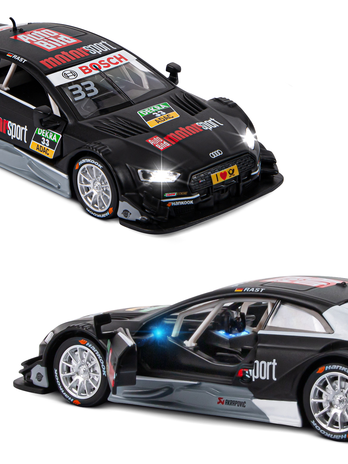 Автомобиль АВТОпанорама Audi RS5 DTM 1:32 JB1251324 - фото 8