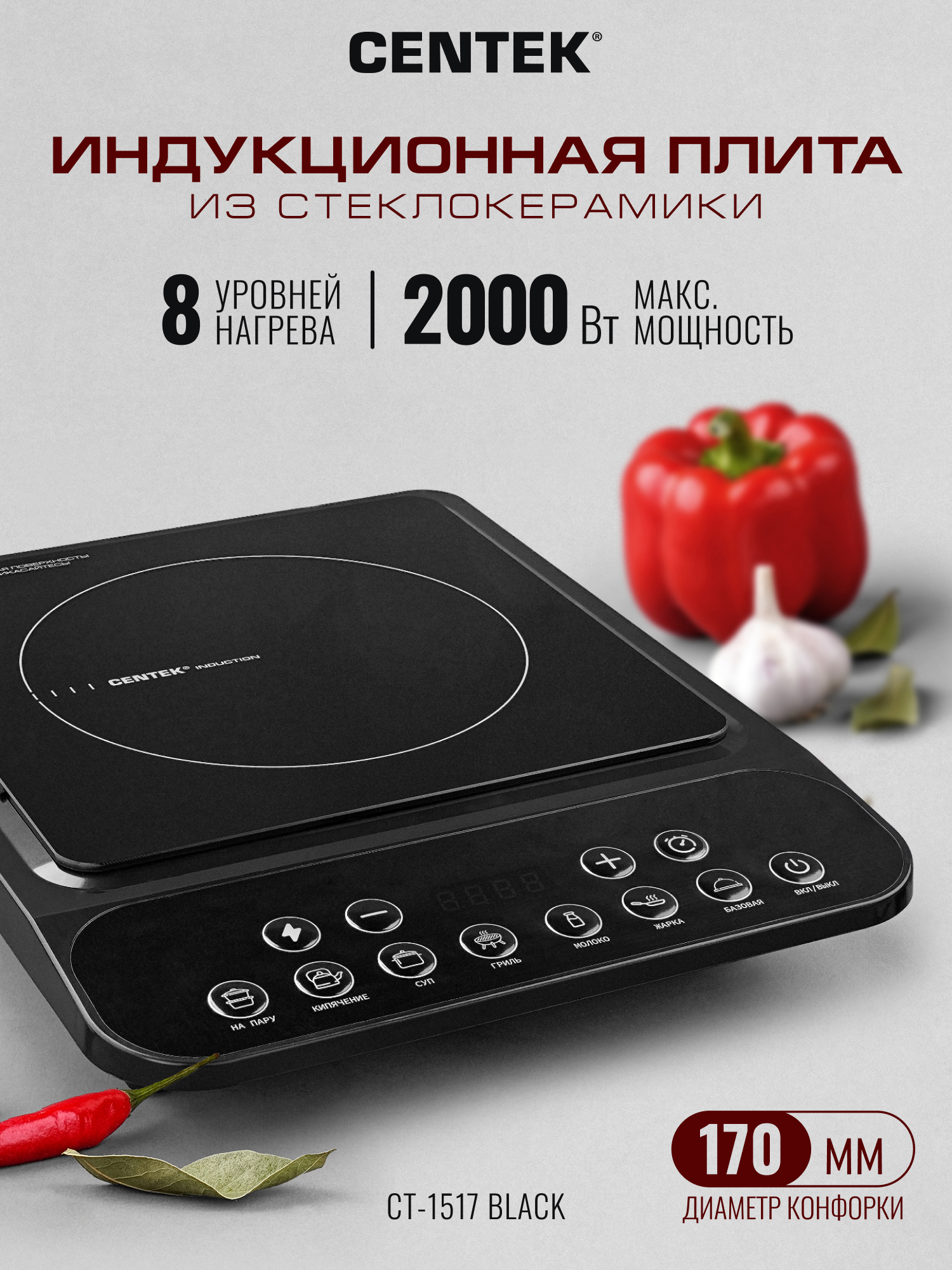 Плитка индукционная CENTEK CT-1517 - фото 1