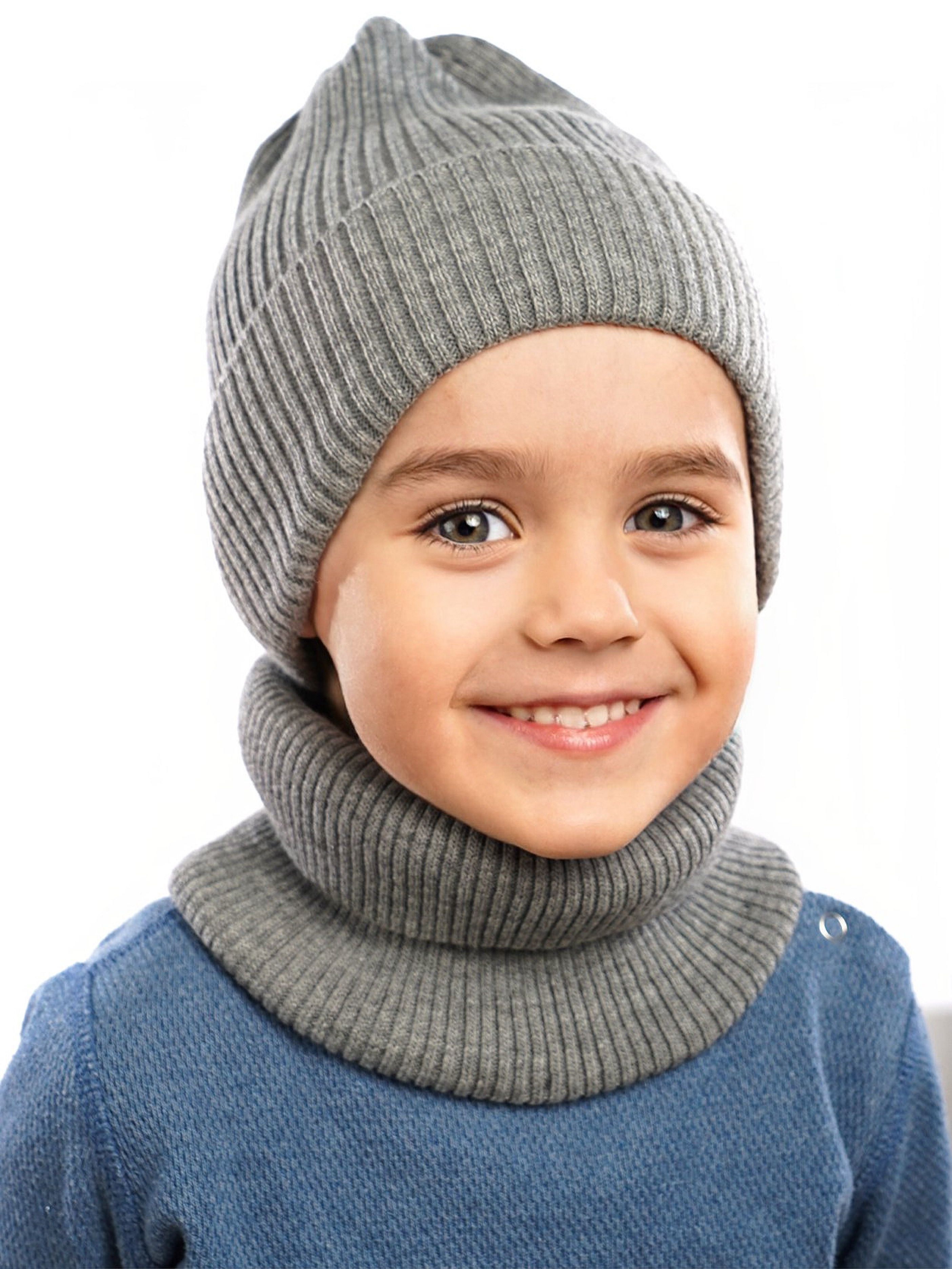 Шапка и снуд ПриКиндер U-Sp234140 Цвет: Серый меланж - фото 8