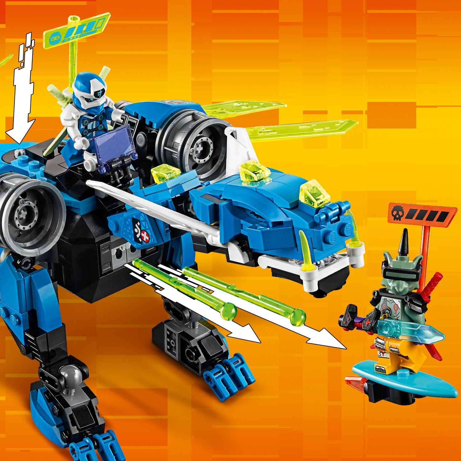 Конструктор LEGO NINJAGO Кибердракон Джея блочный - фото 16