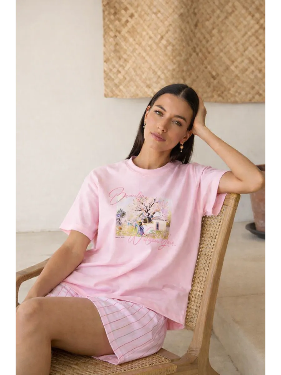 Пижама Mark Formelle (Марк Формэль) 592596-1/розовая сказка +полоска на розовом - фото 12