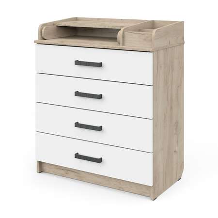 Пеленальный комод aton baby furniture Marvin дуб крафт серый белый