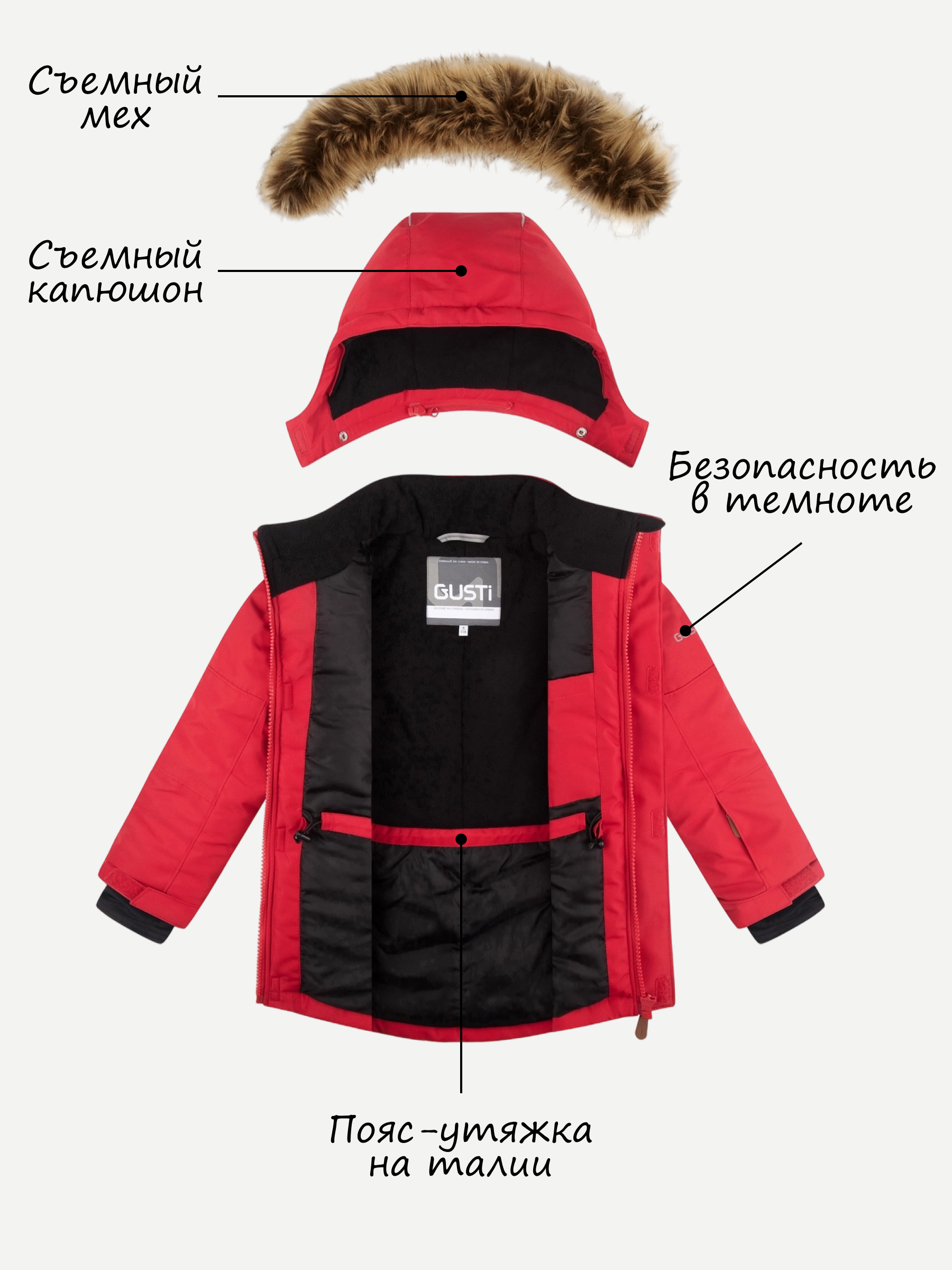 Парка GUSTI GW4BJ538-CRIMSON - фото 4