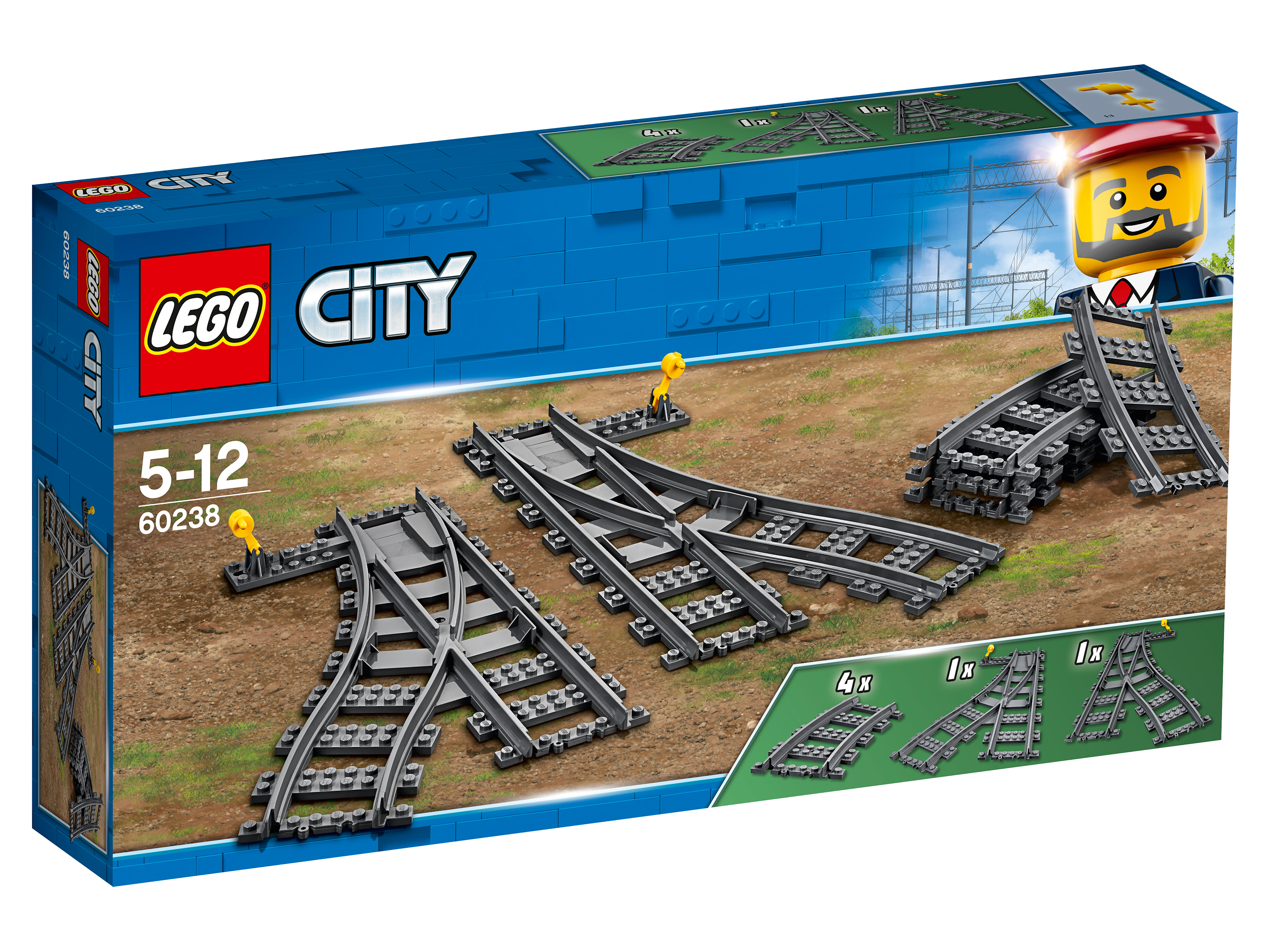 Конструктор LEGO City Железнодорожные стрелки 60238 8 дет. - фото 1