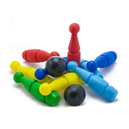 Игровой набор ТЕБЕ ИГРУШКА Скакалка + ракетки + фрисби + кегли + кольцеброс