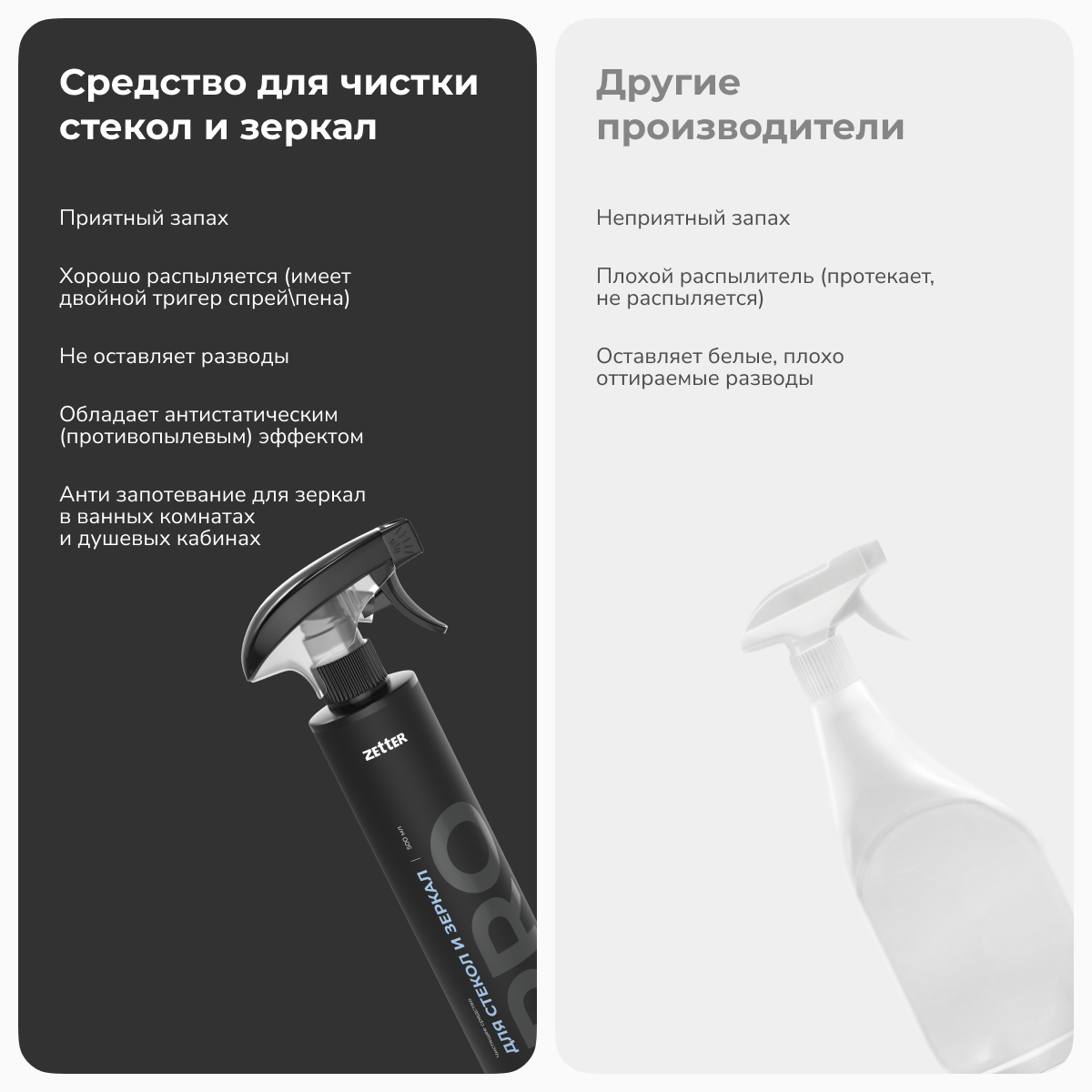Средство Zetter моющее для стекол и зеркал 500 мл - фото 6