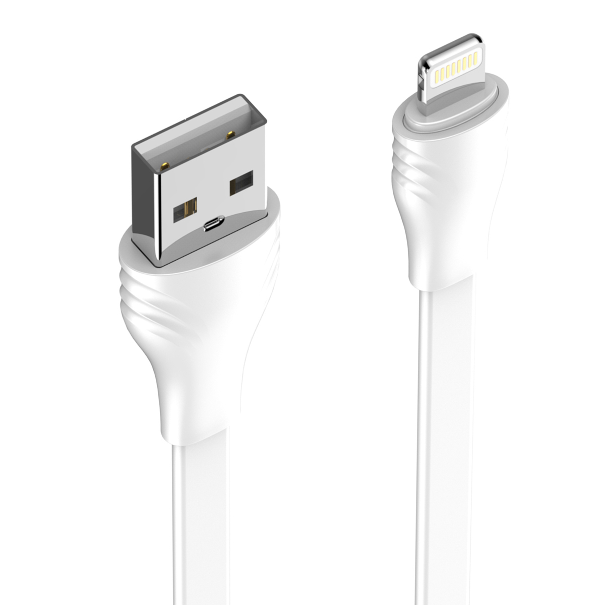 Кабель USB-Lightning LDNIO LS551 1м / 2.1 А / медь: 60 жил / плоский / белый - фото 3