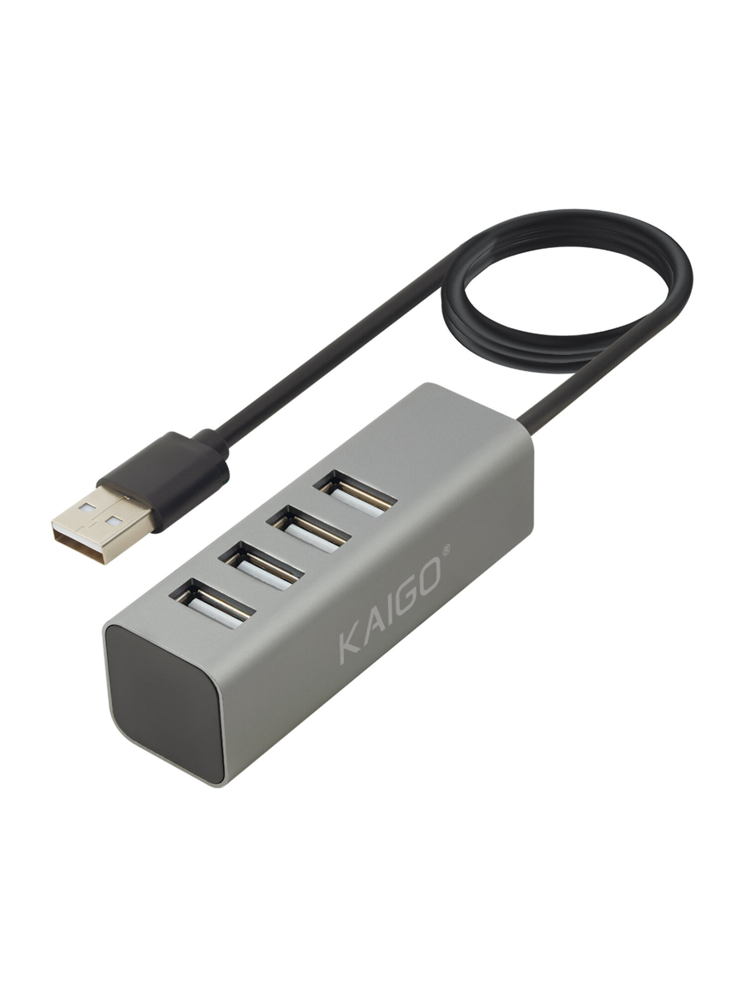 Хаб разветвитель KAIGO высокоскоростной 4xUSB 2.0 кабель 80см - фото 3