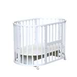 Детская кроватка Babyton Tobe овальная, универсальный маятник (белый)
