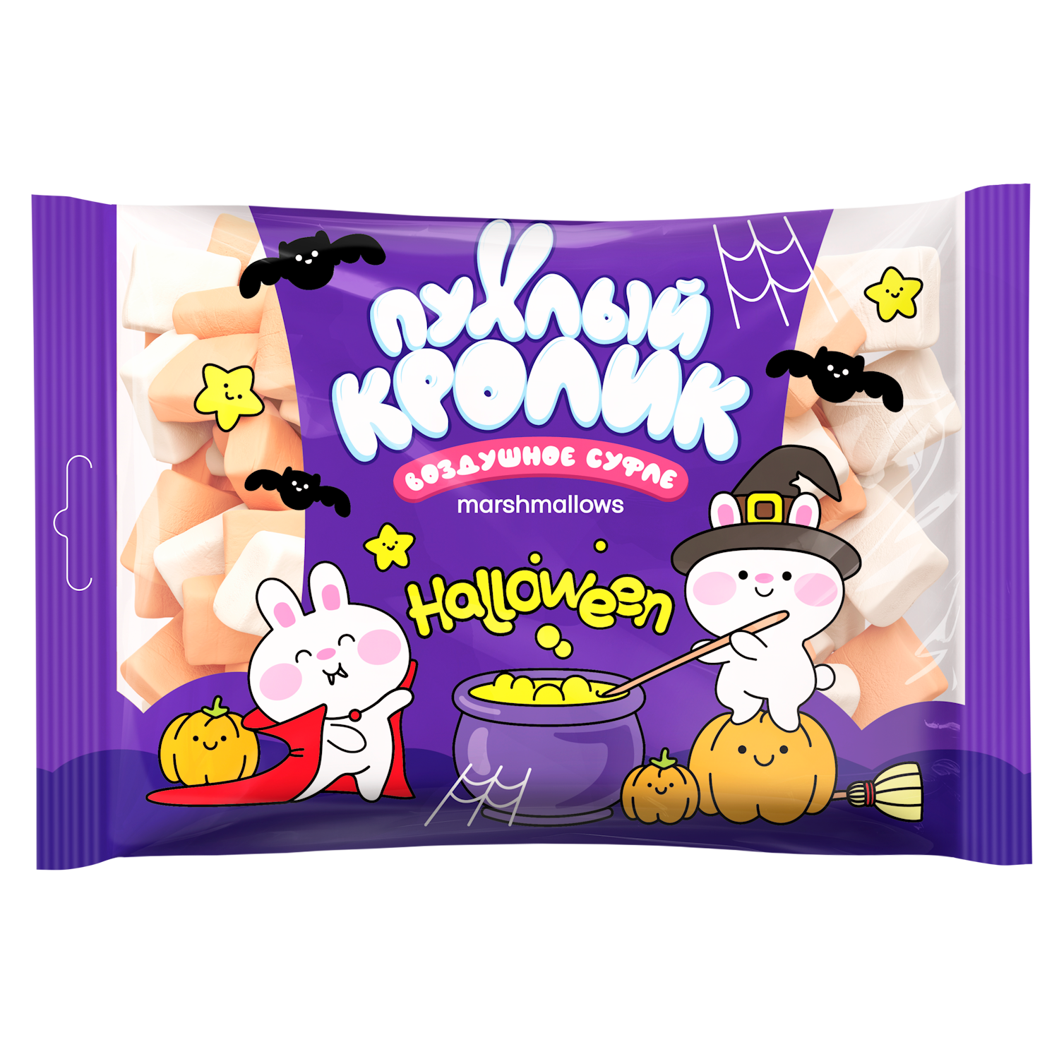 Воздушное суфле Пухлый кролик Marshmallows со вкусом пломбир тыква манго 130г - фото 1