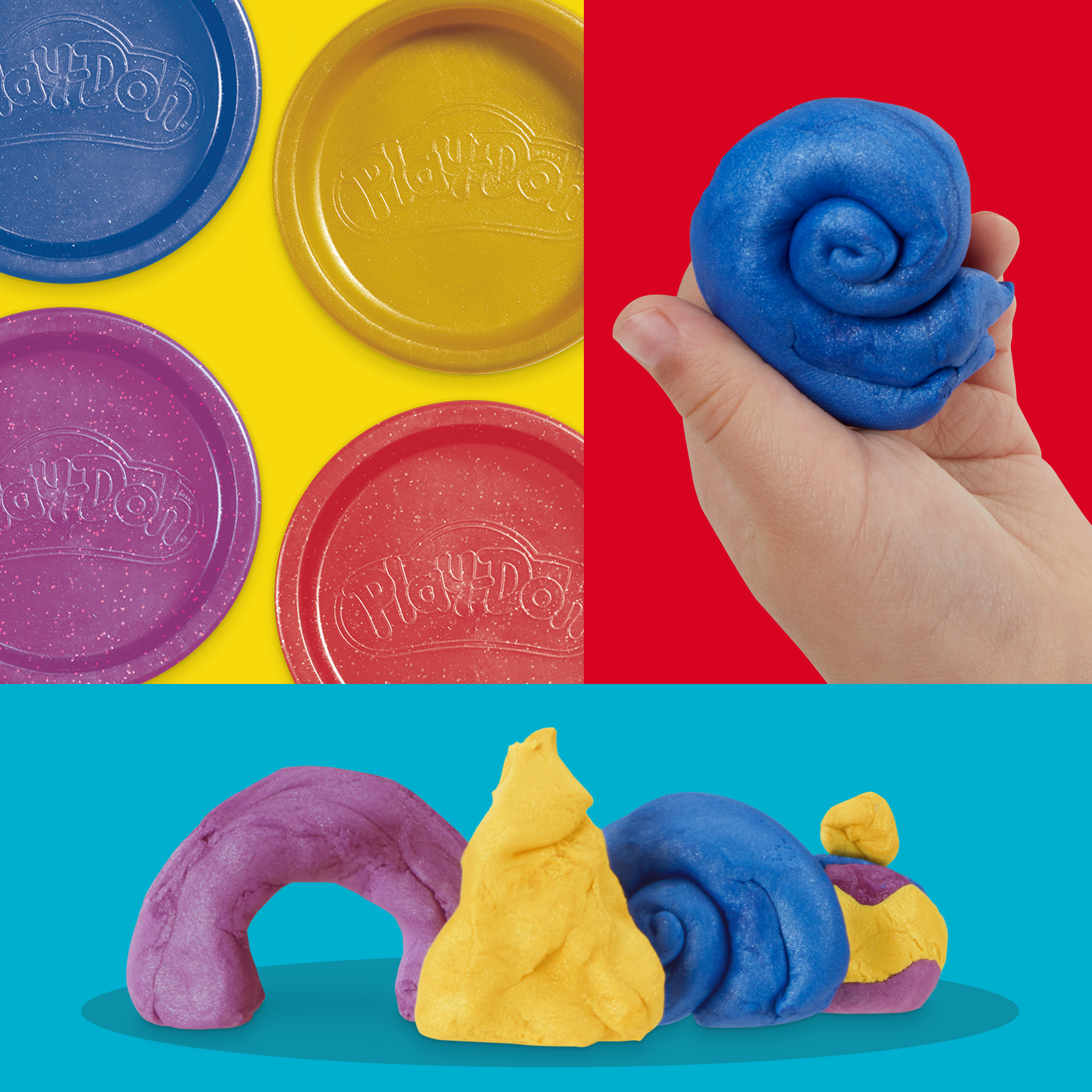 Масса для лепки Hasbro Play Doh Металлик 4шт - фото 7