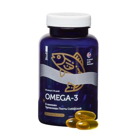 Омега 3, рыбий жир Bio8 для взрослых, с ароматом апельсина