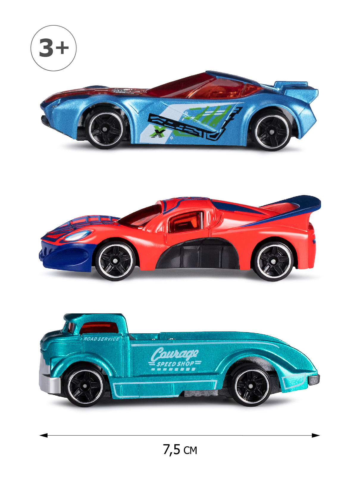 Игровой набор AUTODRIVE Машинки металлические 3шт 1:64 JB0404628 - фото 2