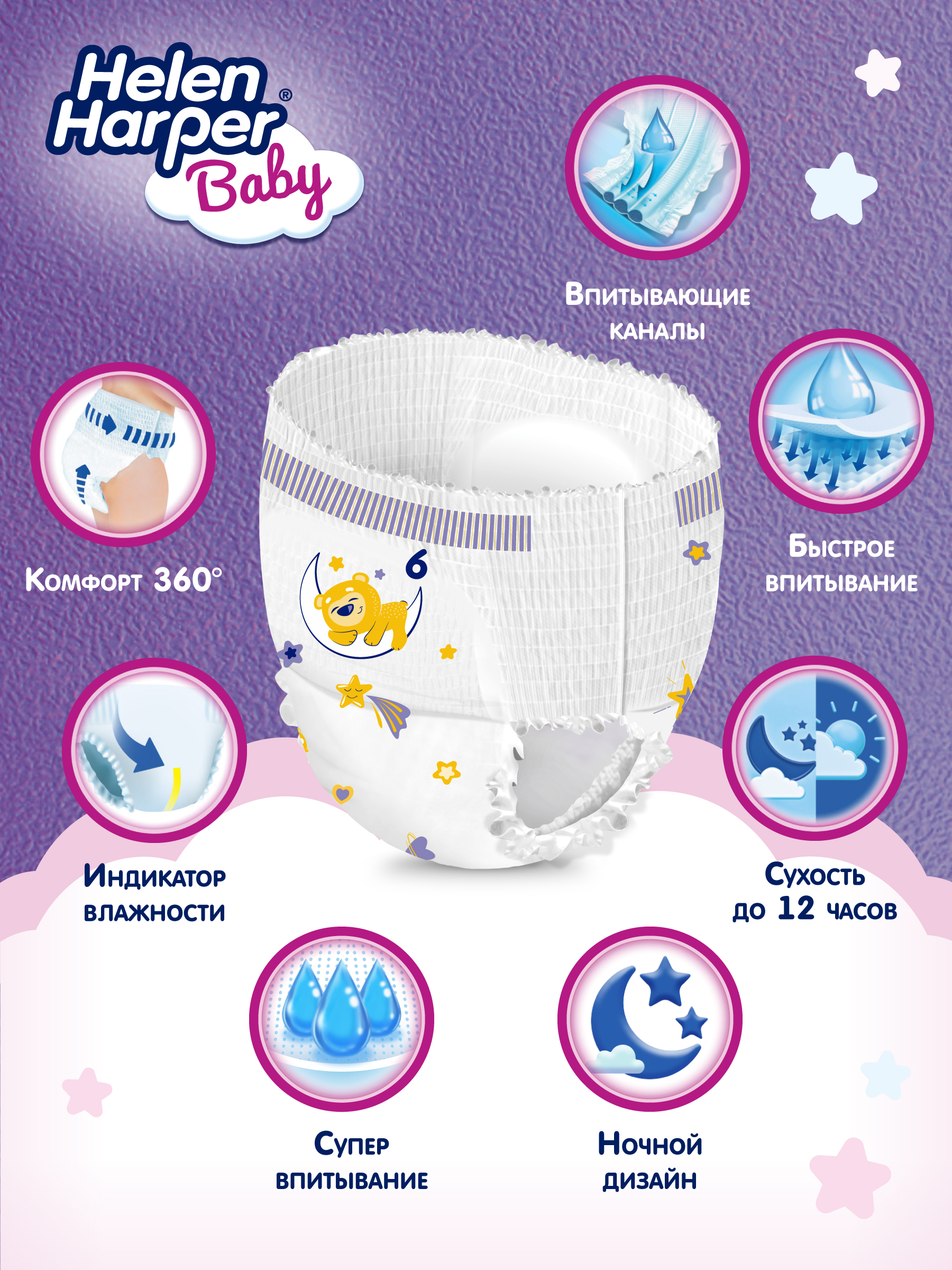 Трусики Helen Harper Night ночные 6 (15+ кг) 25 шт. - фото 3