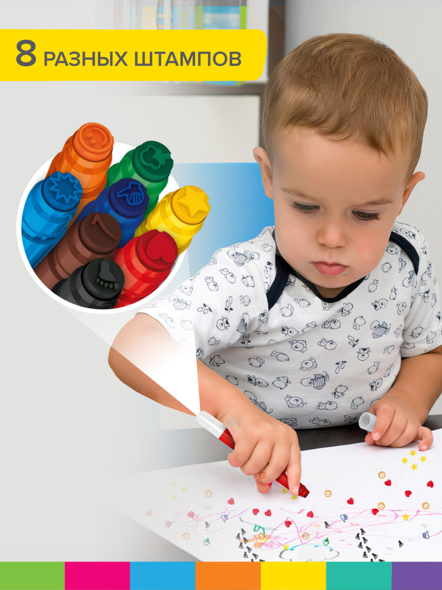 Фломастеры Brauberg двусторонние 8 цв. - фото 4