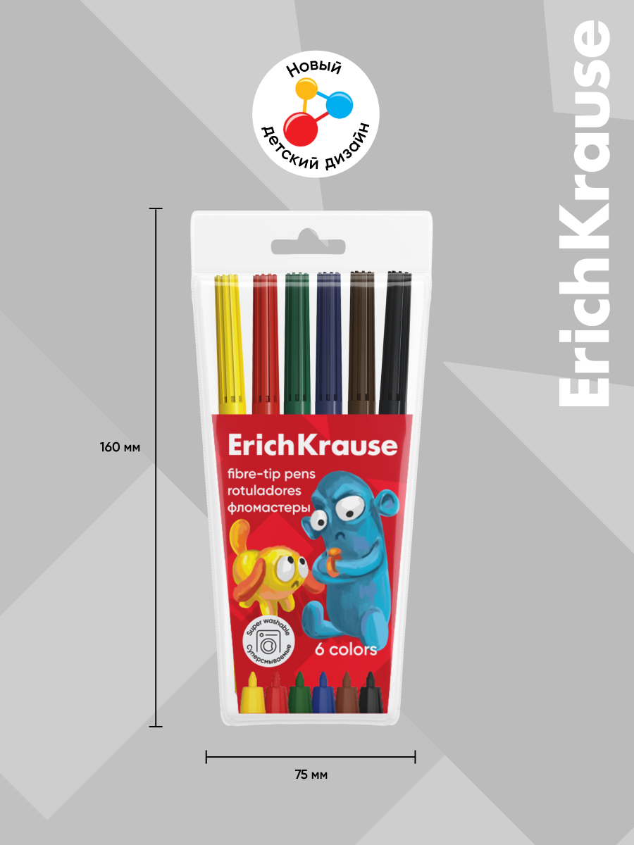 Фломастеры ErichKrause 6 шт. - фото 5