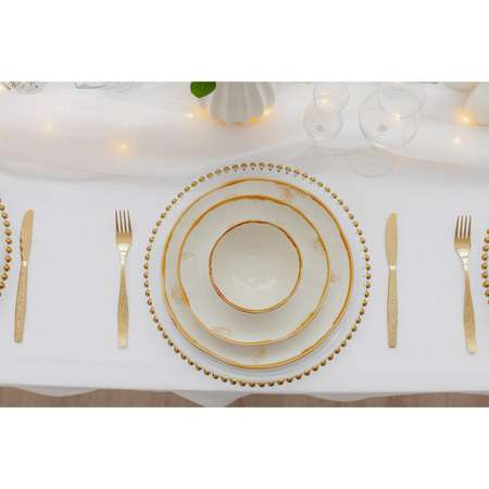 Тарелка фарфоровая Доляна Organic Gold d=27,5 см
