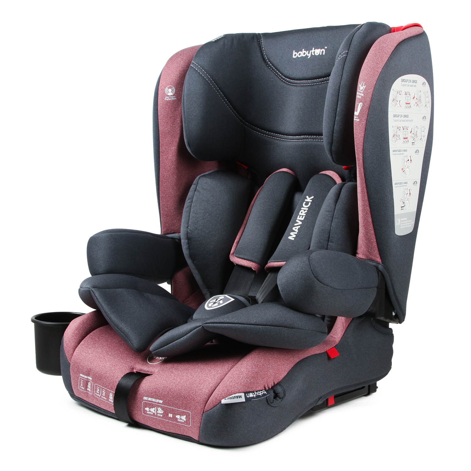Автокресло Babyton Maverick Red Isofix 1/2/3 (9-36 кг) - фото 8