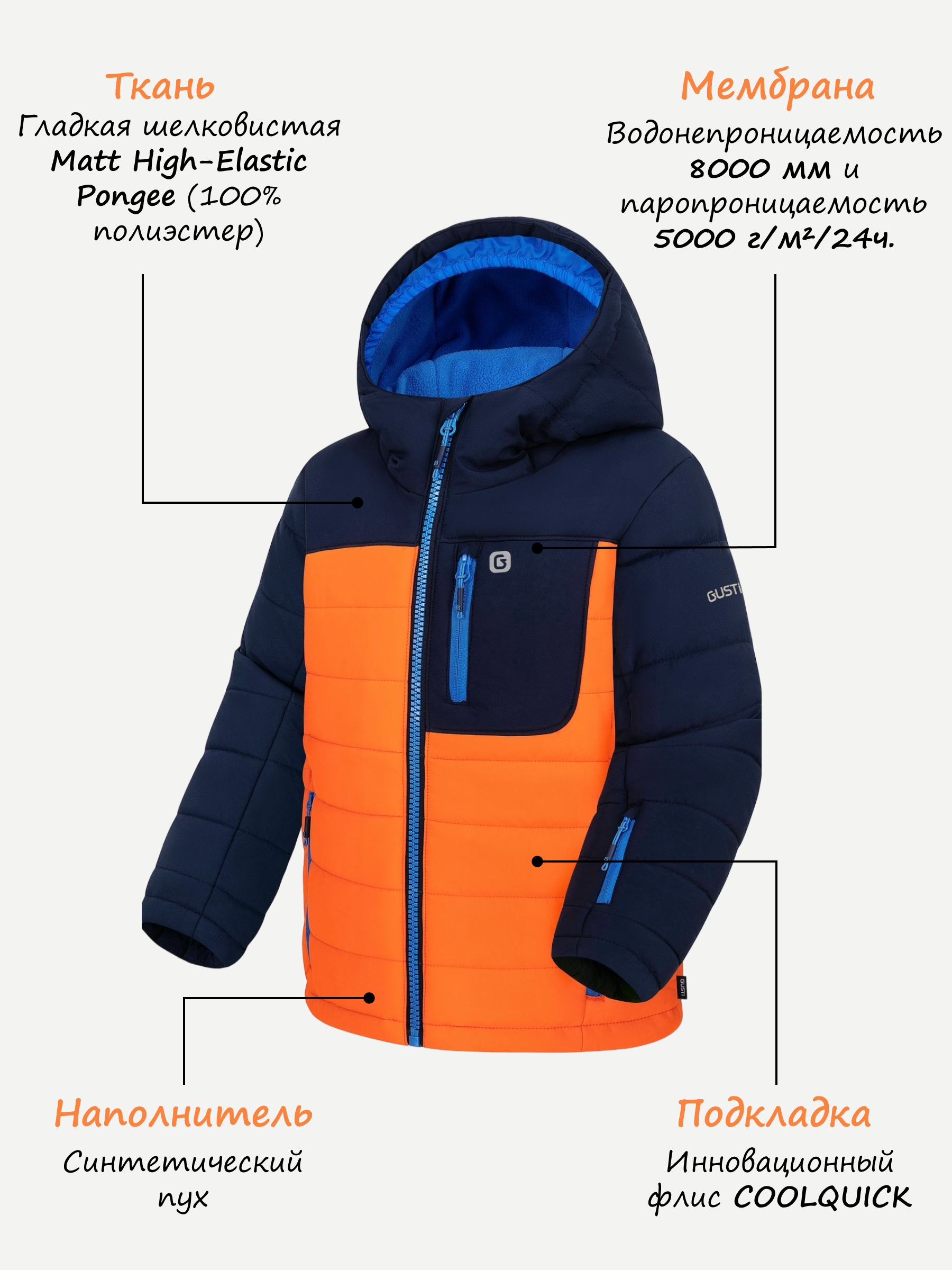 Куртка и полукомбинезон GUSTI GW4BS822-TANGERINE - фото 3