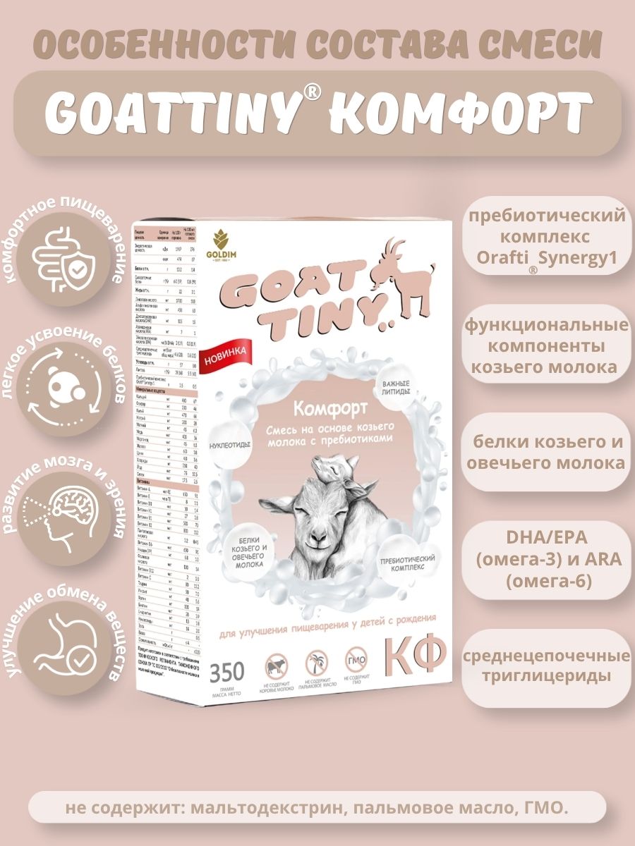 Смесь на основе козьего молока Goattiny Комфорт - фото 2