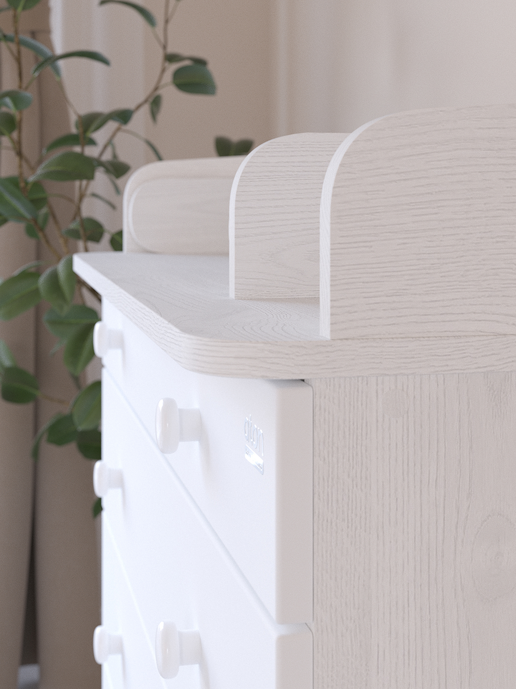 Комод пеленальный Aton Maks ясень тронхейм-белый - фото 7