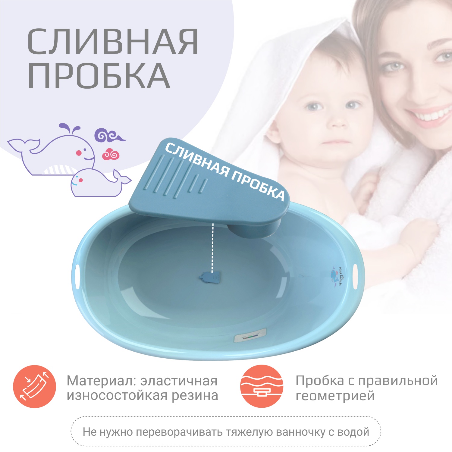 Ванночка KidWick Дони голубой - фото 5