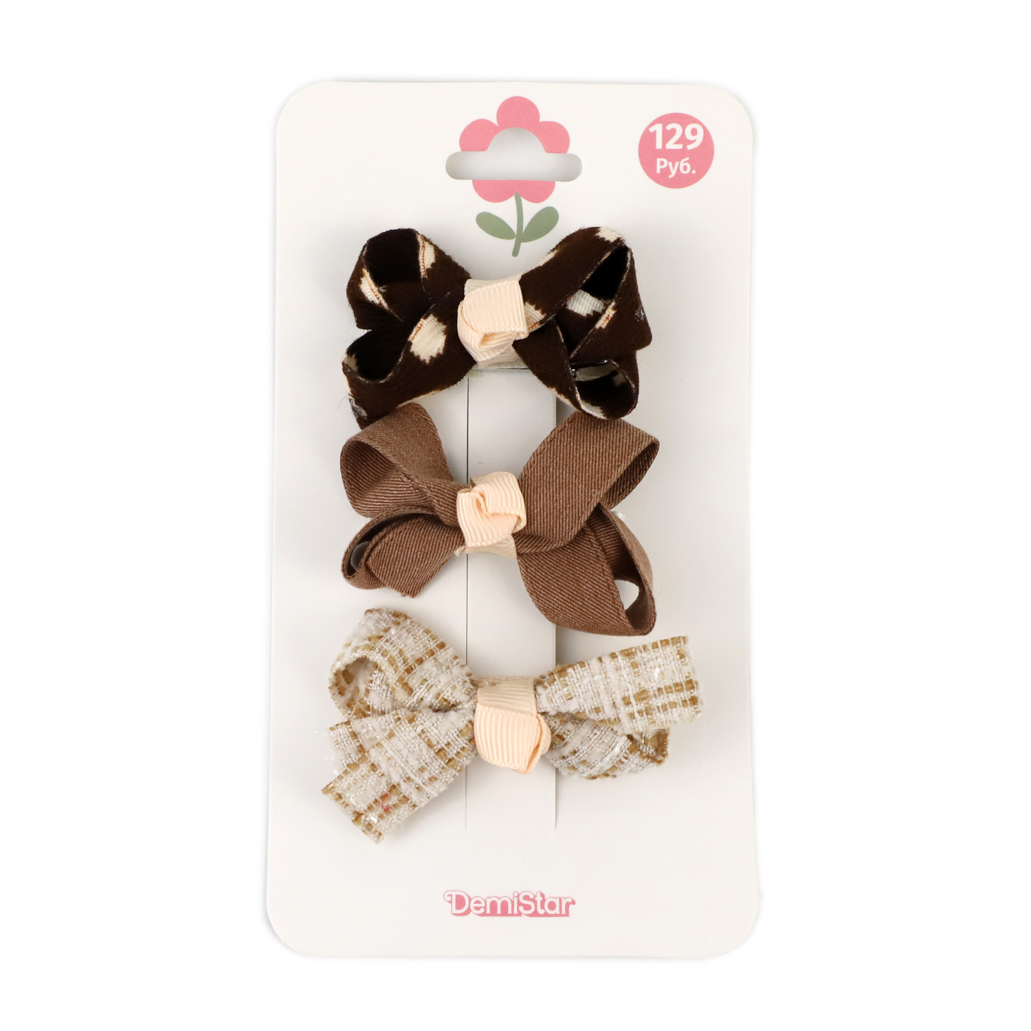 Заколка Demi Star Brown 3 шт. - фото 2