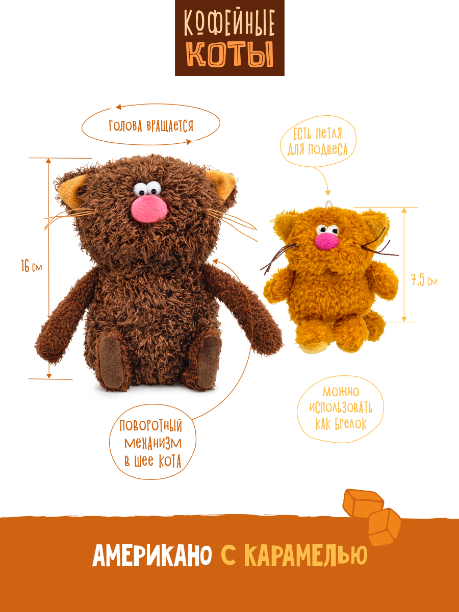 Мягкая игрушка BUDI BASA Кофейный кот Американо - фото 2