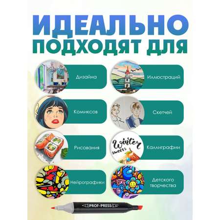 Скетчмаркер Prof-Press двусторонний 12 цв.